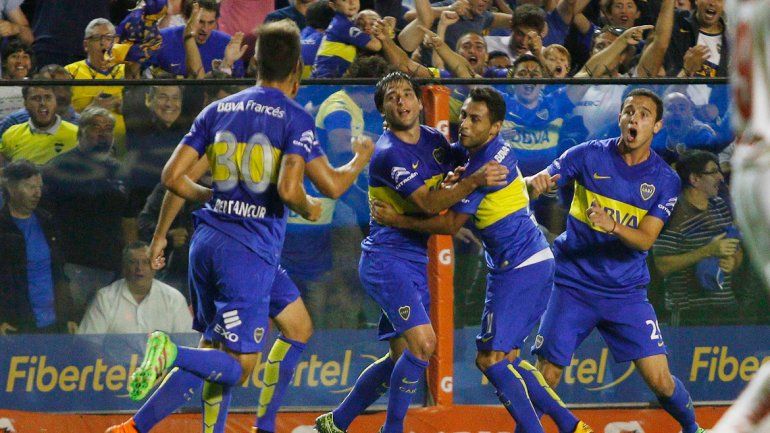 El festejo tras el primer gol