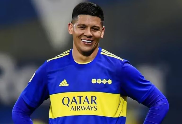 Marcos Rojo con la camiseta de Boca