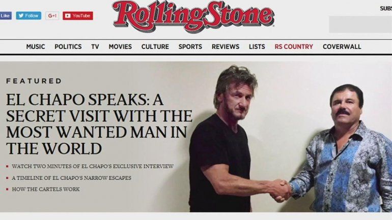La imagen de Penn dándole la mano al jefe narco en la tapa de la revista