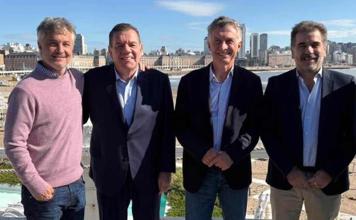 Guillermo Montenegro, Mauricio Macri y Cristian Ritondo, reunidos en Mar del Plata.