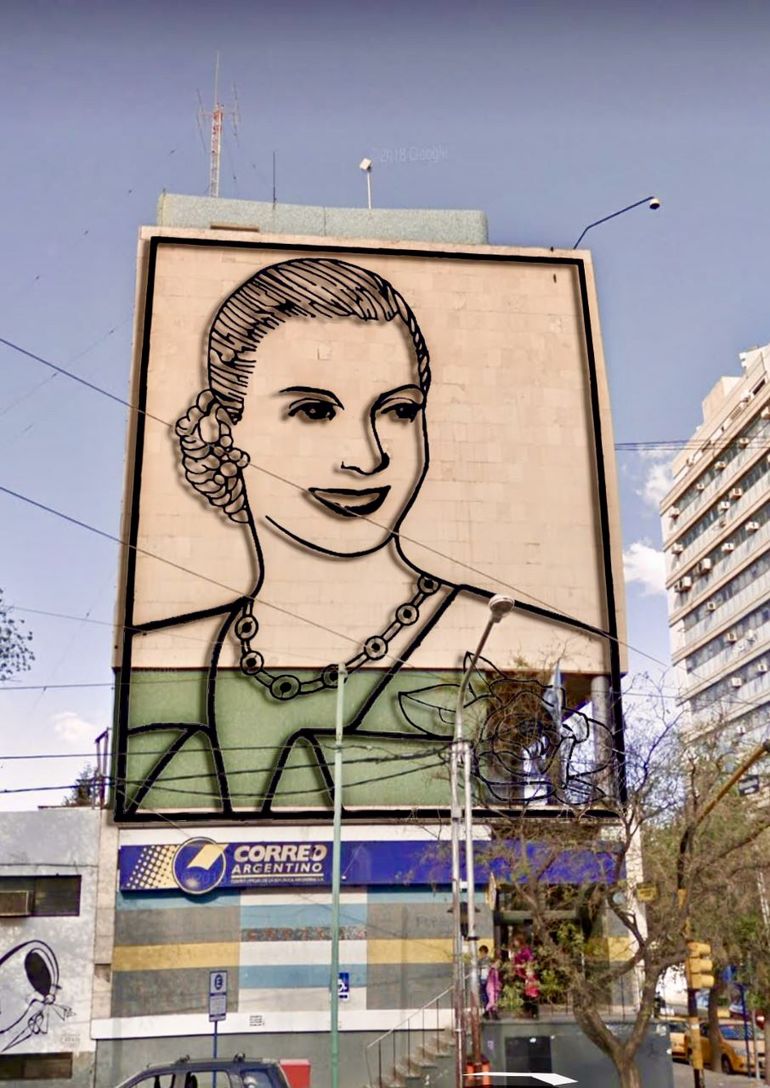 Impulsan la réplica del mural de Evita de CABA en Neuquén