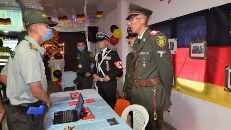 Colombia: una academia de policía hizo un acto con símbolos nazis