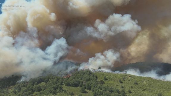 El impresionante incendio cerca de Junín de los Andes