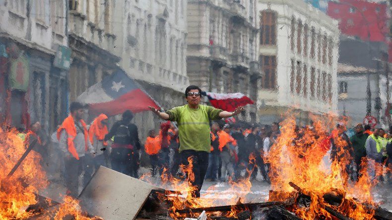 Huelga en Chile, con marchas e incidentes