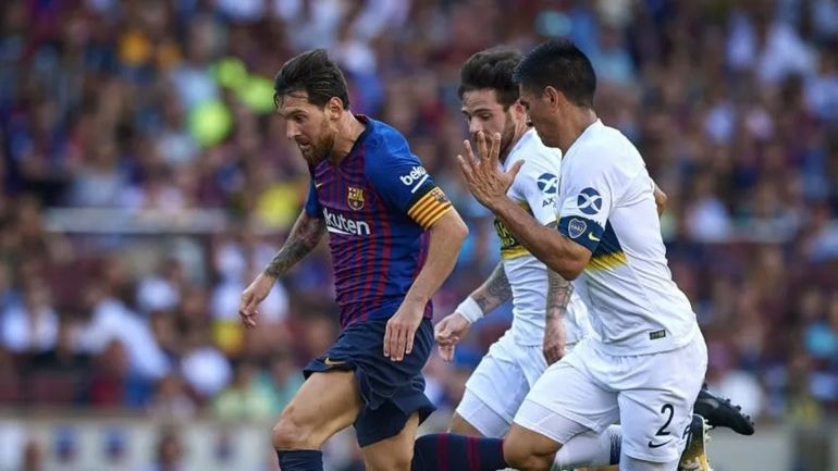 Boca en su último enfrentamiento con el Barcelona Boca en su último enfrentamiento con el Barcelona