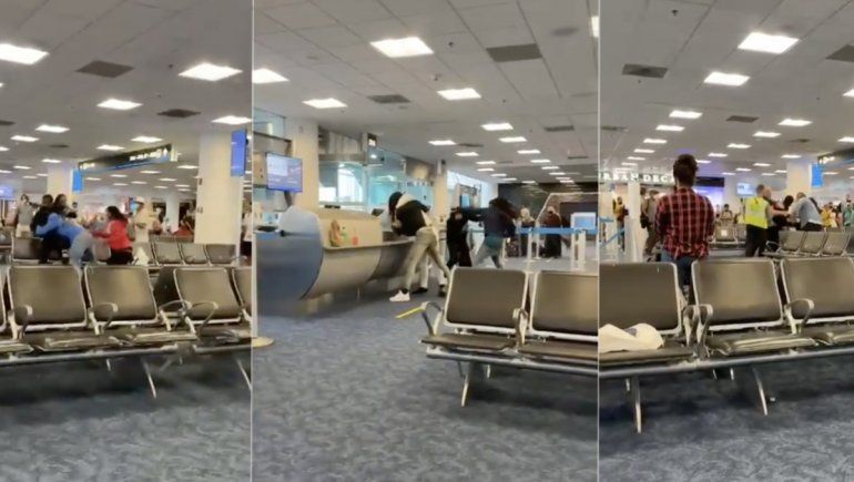 Viral: así quedó captada una riña colectiva en Aeropuerto de Miami