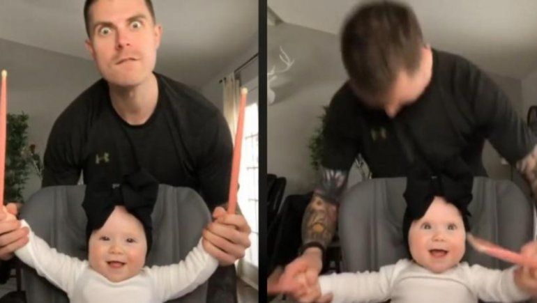 TikTok: una bebé y su padre son virales por su amor al heavy metal