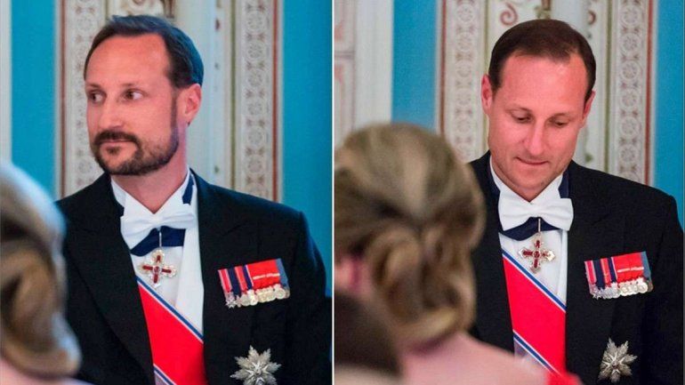 Haakon de Noruega apareció con y sin barba durante la celebración.