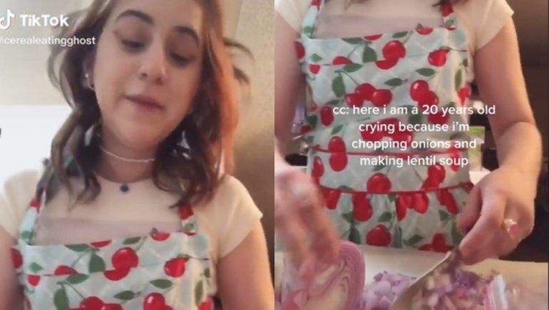 TikTok: el truco para cortar cebolla sin llorar