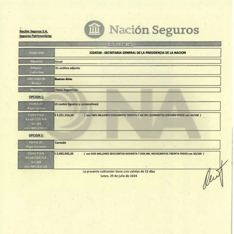 La licitación y la contratación de Nación Seguros generó polémica alrededor de Javier Milei. La licitación y la contratación de Nación Seguros generó polémica alrededor de Javier Milei.
