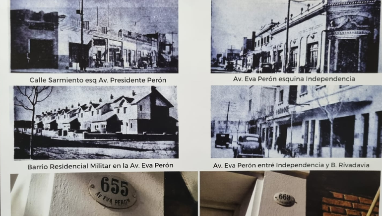 En el Archivo Histórico se pueden observar varios fotos que hace alusión a la Avenida Eva Perón.