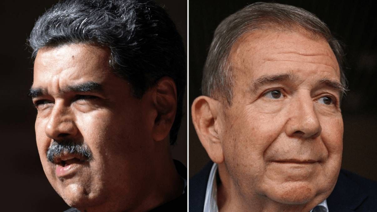 El presidente Nicolás Maduro y su principal opositor Edmundo González Urrutia.
