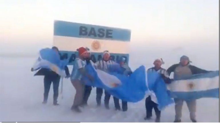 Así se festejó el triunfo de la Selección en la Antártida