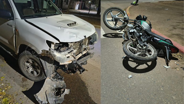 Una Hilux chocó a una pareja que iba en una moto en Rincón de los Sauces: qué se sabe