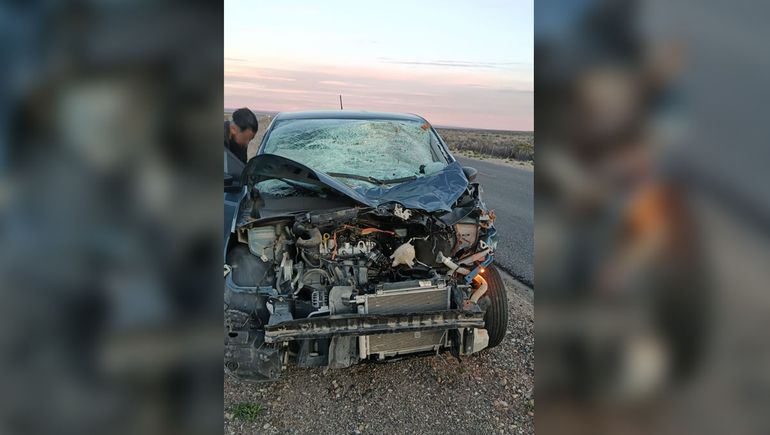 Chocaron contra un caballo suelto sobre la Ruta 22.