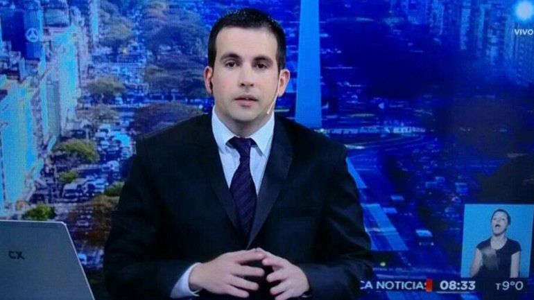 El conductor en la TV Pública.&nbsp;