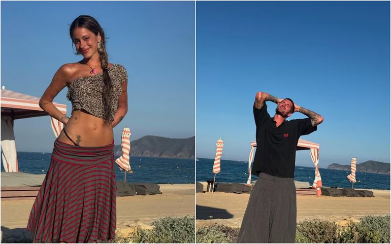 Las vacaciones de Rodrigo de Paul y Tini Stoessel