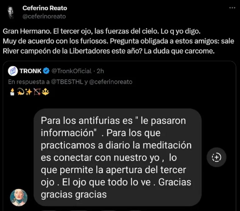 El posteo de Ceferino Reato El posteo de Ceferino Reato