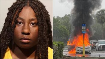 dos nenes quedaron atrapados en un auto en llamas, mientras la madre robaba dos nenes quedaron atrapados en un auto en llamas, mientras la madre robaba