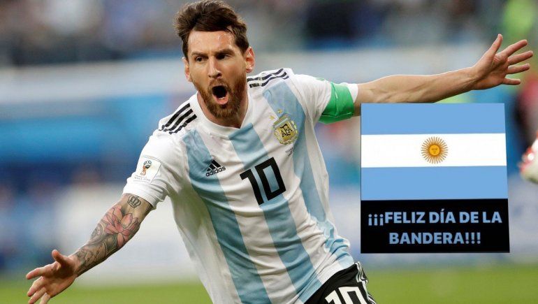 El saludo de Messi, nuestra bandera futbolística, por el día patrio