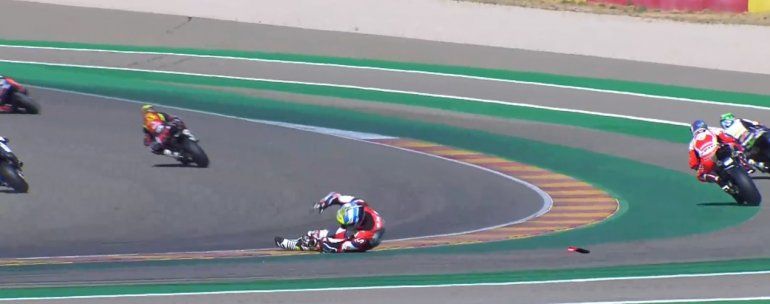 Leandro Mercado sufri&oacute; un accidente en la carrera sprint del Mundial de Superbike en Arag&oacute;n y padece un esguince en el tobillo izquierdo y una distensi&oacute;n cervical.