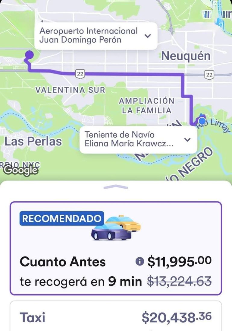 Un viaje de Cabify desde el aeropuerto hasta Paseo de la Costa. Tarifas dependiendo de la demanda. Un viaje de Cabify desde el aeropuerto hasta Paseo de la Costa. Tarifas dependiendo de la demanda.