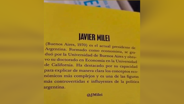 Publican un libro de Javier Milei con datos falsos