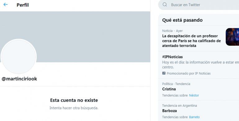 El influencer Martín Cirio decidió, por estas horas y medio de las denuncias y escraches, cerrar su cuenta de Twitter.