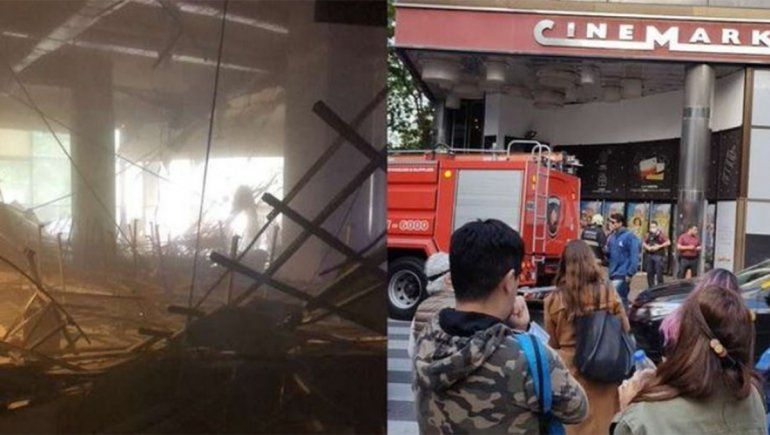Casi tragedia: se derrumbó el techo de la boletería de un cine