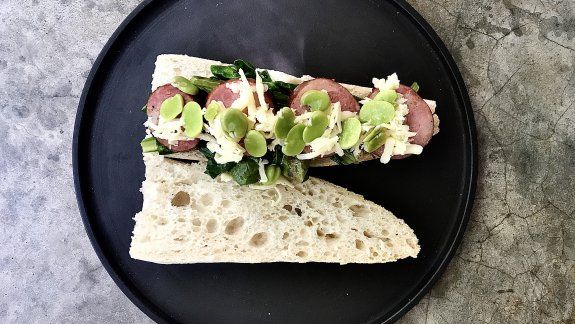 Receta: choripán con acelga