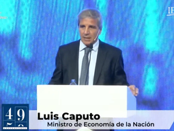 Luis Caputo en la charla que ofreció en la Fundación Mediterránea. Luis Caputo en la charla que ofreció en la Fundación Mediterránea.