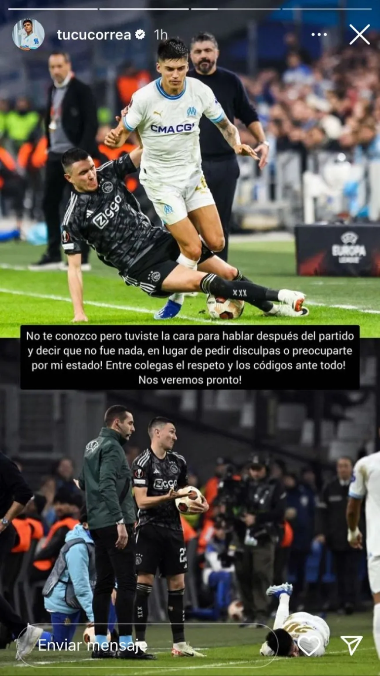 El mensaje del Tucu Correa contra su rival El mensaje del Tucu Correa contra su rival