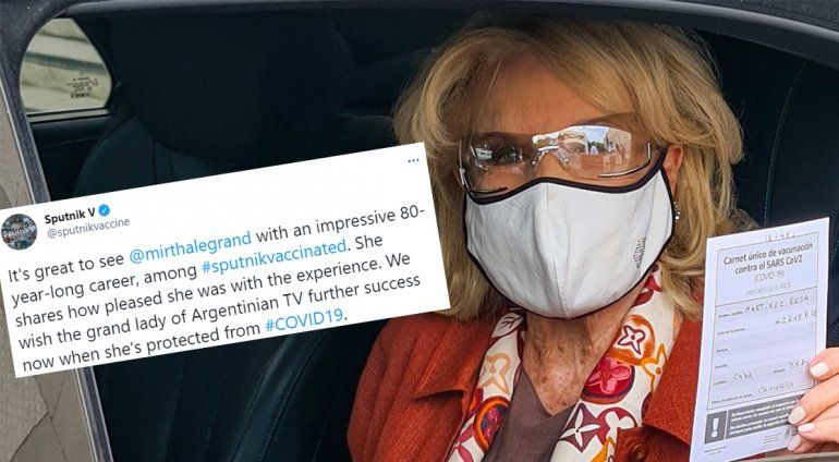 Desde Rusia, la Sputnik V le envió un mensaje a Mirtha Legrand por haberse vacunado