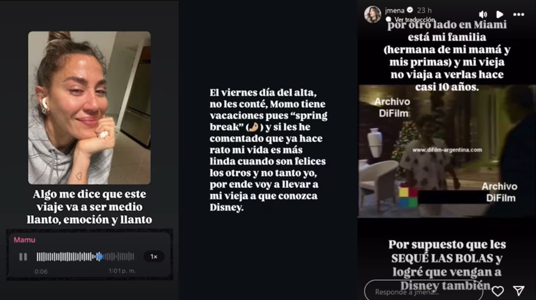 Los posteos de Jimena Barón. Los posteos de Jimena Barón.