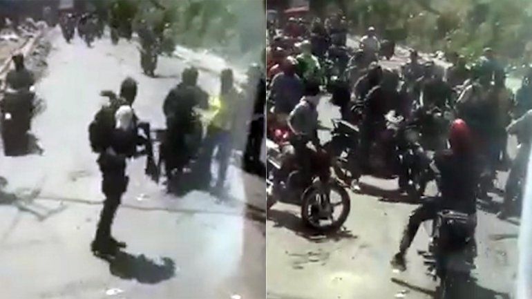 Capturas de la violencia que vivió el seleccionado de Belice en Haití.