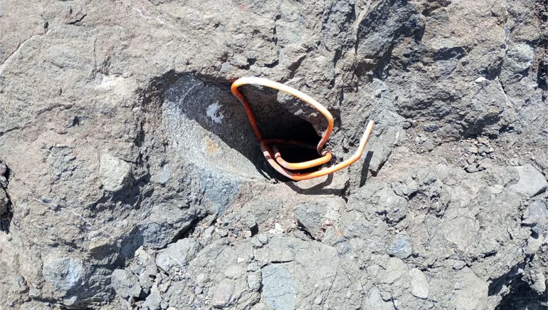 El explosivo escondido en la ruta 43