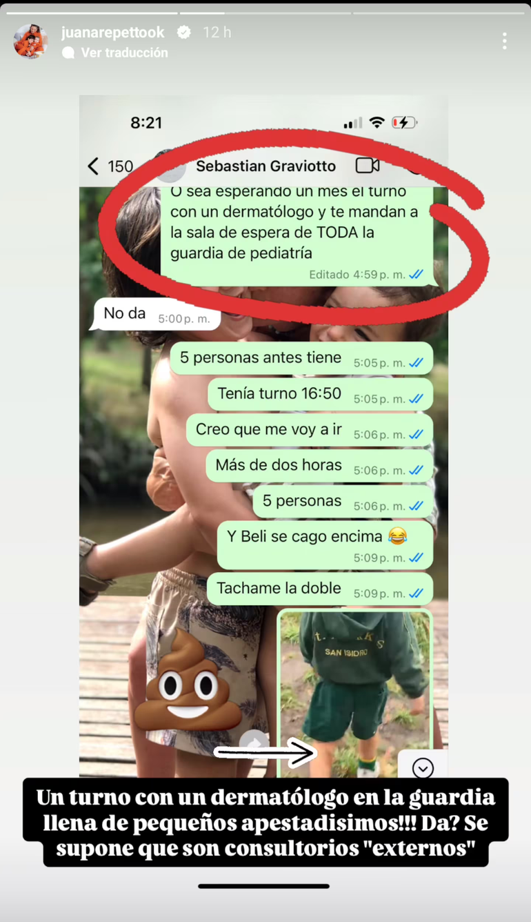 El posteo de Juana Repetto. El posteo de Juana Repetto.