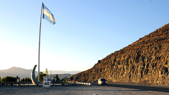 El Hito de la ruta 40, en la localidad de Chos Malal.&nbsp;