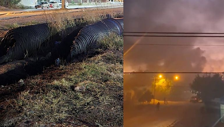 Desconocidos incendiaron una obra de la Avenida Traful en Centenario.