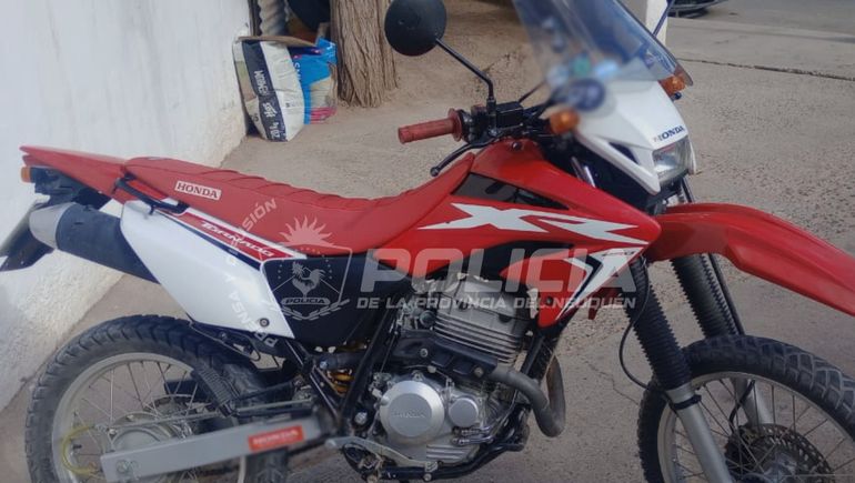 La moto secuestrada por la Policía durante un allanamiento