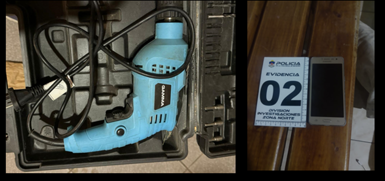 Algunos de los elementos recuperados y secuestrados de interés para los investigadores. Algunos de los elementos recuperados y secuestrados de interés para los investigadores.