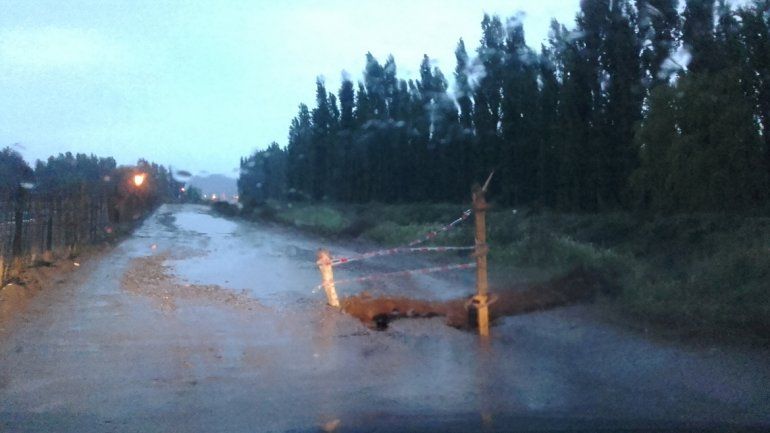 Calle Argerich a unos 100 metros de la escuela rural 301 de Plottier.