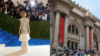 La escalinata del Met Gala y vista exterior del museo en Nueva York. La escalinata del Met Gala y vista exterior del museo en Nueva York.