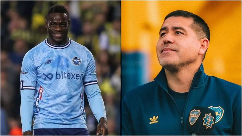 Mario Balotelli y Juan Román Riquelme