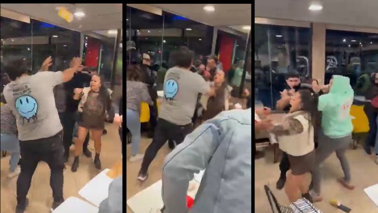 Videos: violenta pelea en un McDonalds tras una discusión por una máquina de autoservicio