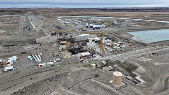 Vista aérea de la represa La Barrancosa-Jorge Cepernic, en Santa Cruz. Foto: Gobierno provincial. | LM Neuquen Vista aérea de la represa La Barrancosa-Jorge Cepernic, en Santa Cruz. Foto: Gobierno provincial.