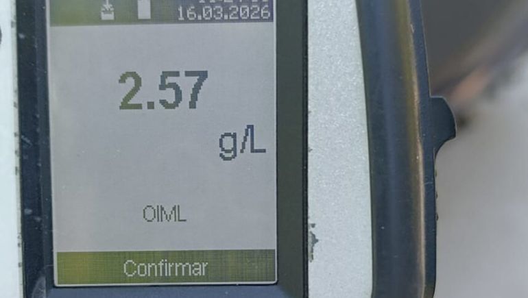 Un motociclista dio positivo en test de alcoholemia con 2