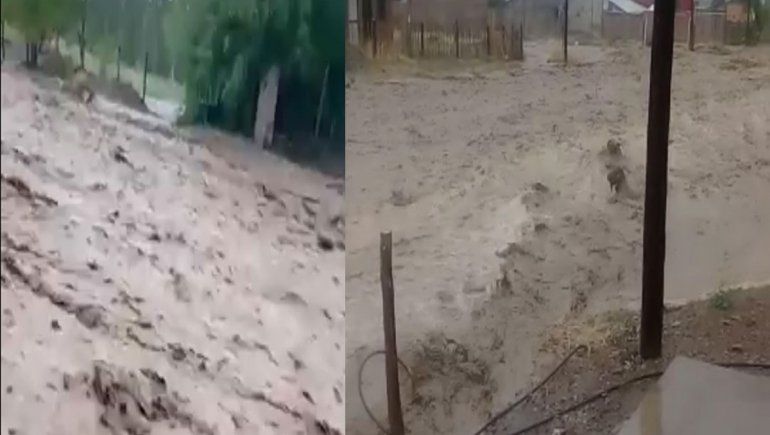 Un pueblo del norte neuquino sin servicios y casas inundadas por fuerte tormenta