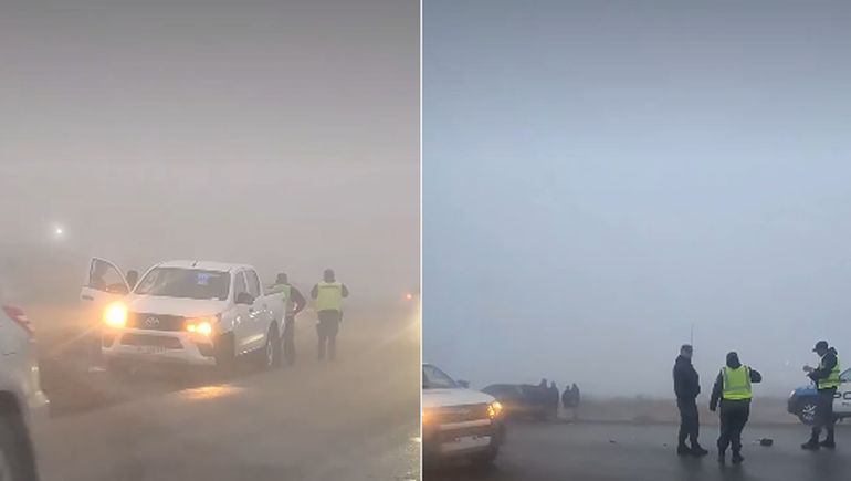 Choque múltiple en la Autovía Norte entre una camioneta, un auto y una moto
