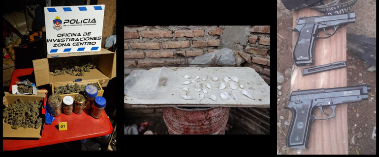 Parte de la droga y las armas fueron secuestradas en una iglesia evangelista de Valentina Norte. Parte de la droga y las armas fueron secuestradas en una iglesia evangelista de Valentina Norte.